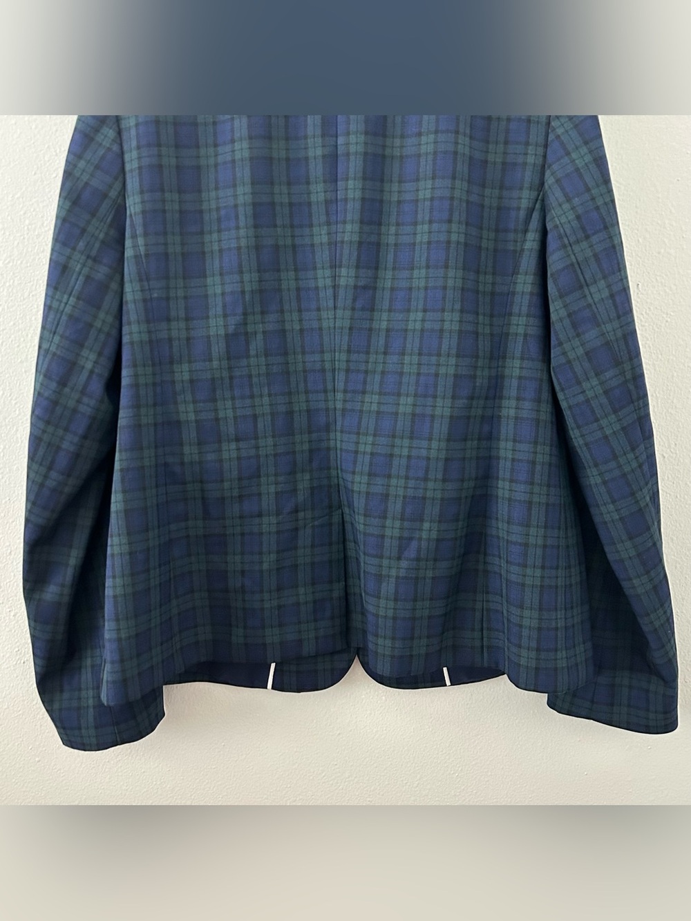 Banana Republic Blue Green Plaid Classic Blazer Womens 16 Preppy Blackwatch - Picture 7 of 11